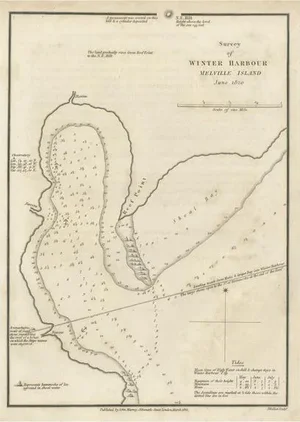 Map of Parry's Expedition, Winter Harbour on Melville Island, Australia, 1821