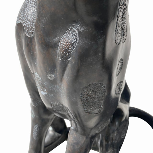 Pair of Vintage Life Size Bronze Greyhound Dogs For Sale - Image 4 of 4