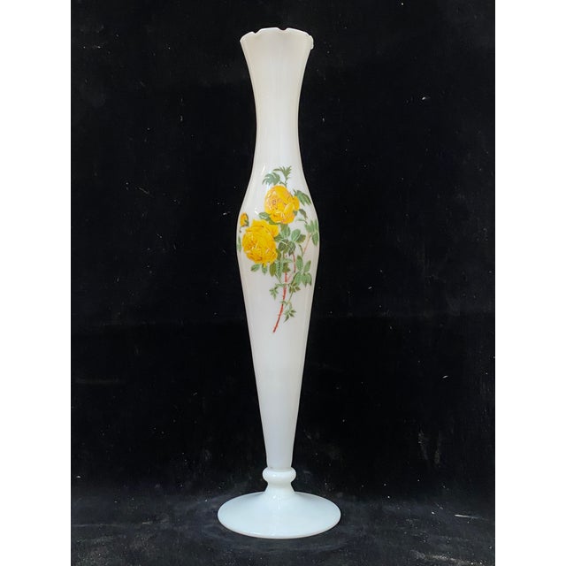 Napoleon III Soliflore Vase in Yellow and White Opaline Glass, Late 19th Century For Sale - Image 12 of 12