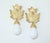 Metal Givenchy Gold Plate White Drop Dangle Earrings, 1980's For Sale - Image 7 of 10