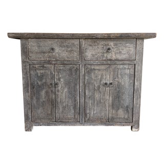 Vintage Painted Sideboard Cabinet With 2 Drawers For Sale
