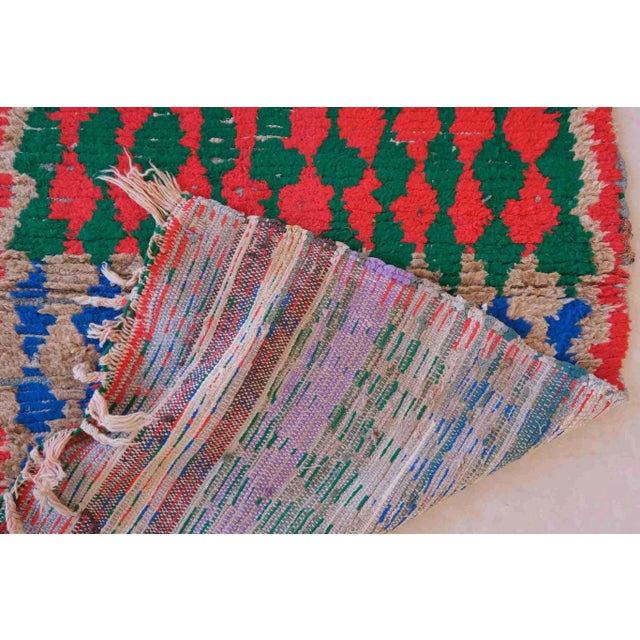 1990s 1990’s Moroccan Tribal Colorful Boujaad Rug - 7.9 X 3.25 Ft For Sale - Image 5 of 10