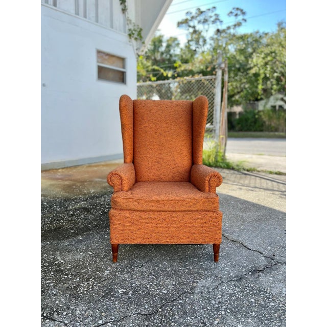 Mid Century Modern Highboy Wingback Lounge Chair or Side Chair For Sale - Image 4 of 12