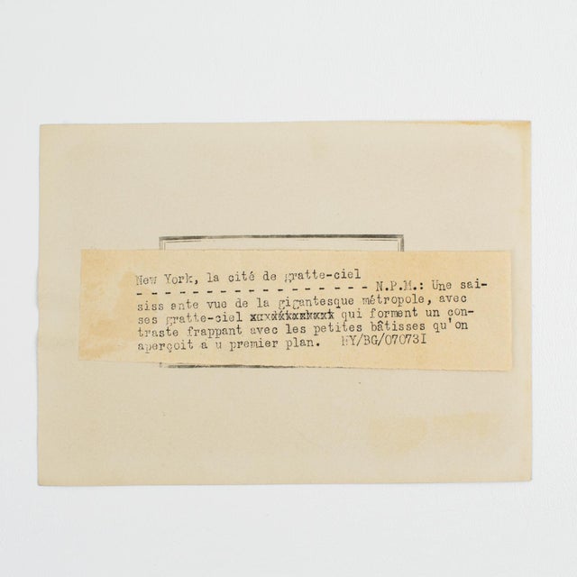 Printmaking Materials New York City Skyscrapers, Silver Gelatin Black and White Photography Framed, 1931 by Press Agency Keystone View Company For Sale - Image 7 of 11