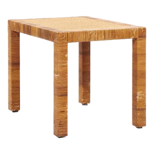 Bielecky Brothers Mid Century Rattan, Cane and Brass Side End Table
