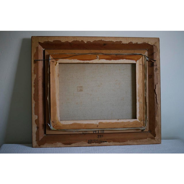 1970s Bucolic Country Cottage Oil Painting by Einstein in Multi-Layer Gilt Frame For Sale - Image 13 of 16