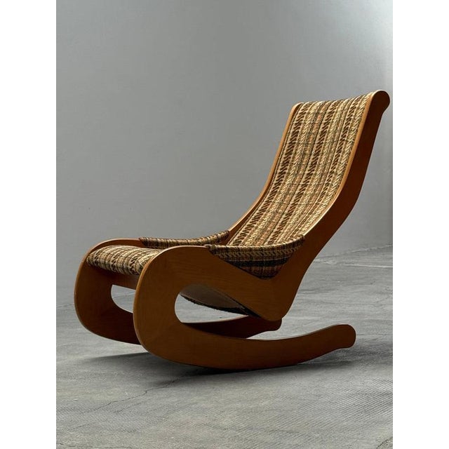 Vintage Rocking Chair in Beech Wood and Bouclé from Casala, Germany, 1960s For Sale - Image 9 of 17