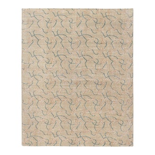 Vintage Zeki Müren Rug in Beige With Pink & Blue Floral Pattern From Rug & Kilim For Sale