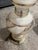 1960s Vintage Hollywood Regency Textured Glass & Aged Brass Table Lamp For Sale - Image 5 of 6