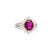 Contemporary 2.13 Carat No-Heat Ruby Diamond Platinum Halo Ring, Gia Certified, Size 5.75 For Sale - Image 3 of 8