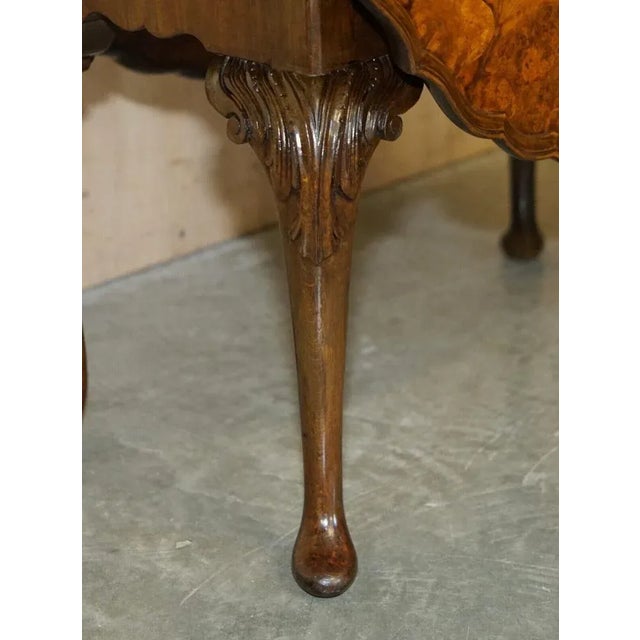 Hand Carved Burr Walnut Extending Coffee Table For Sale - Image 5 of 13