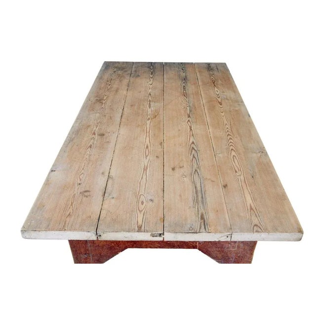Rustic Mid 19th Century Rustic Painted Pine Kitchen Table For Sale - Image 3 of 10
