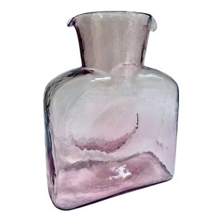 1950s Blenko Orchid Double Spout Water Bottle For Sale