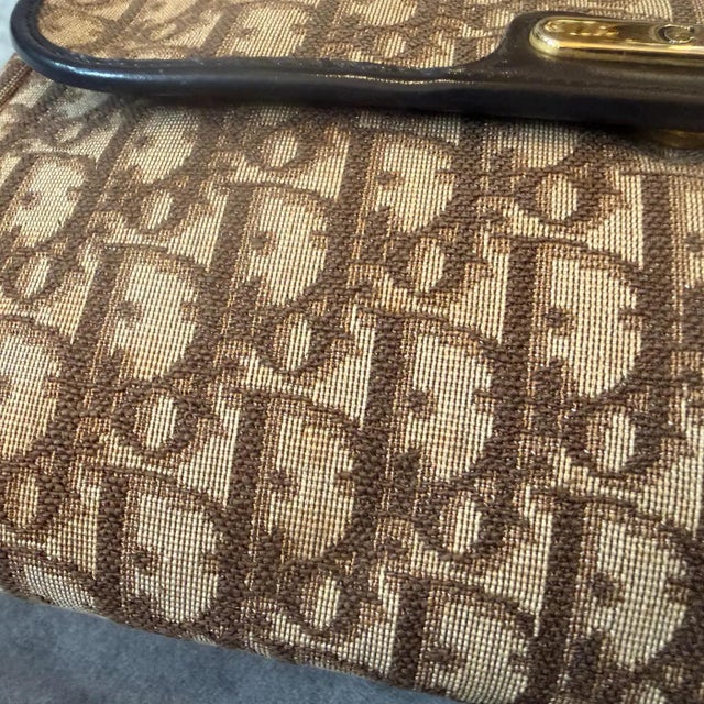 1980s Vintage Christian Dior Oblique Trotter Canvas Shoulder Bag For Sale - Image 14 of 14