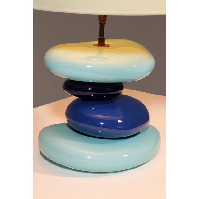1980s France Pebble Table Lamp by François Chatain, 1980s For Sale - Image 5 of 15
