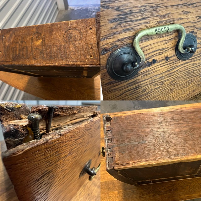 Antique American Solid Oak Dresser, Late 19th Century For Sale - Image 11 of 12