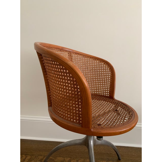 1960s MidCentury Modern Cane Swivel Chair Chairish