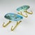 Blue Vintage Brass Hangers with Photo, Italy, 1950s, Set of 2 For Sale - Image 8 of 14