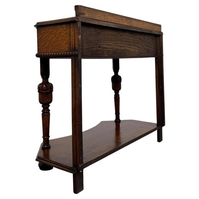 20th Century Jacobean Revival English Oak Side Table For Sale - Image 9 of 12