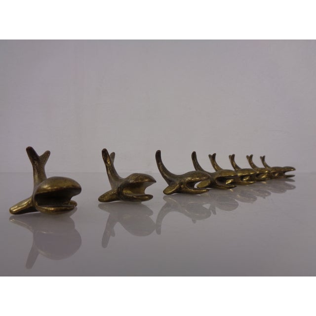 Whale-Shaped Brass Paperweights or Knife Rests in the style of Walter Bosse, Austria, 1950s, Set of 4 For Sale - Image 10 of 18