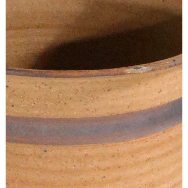 1970's Vintage hand thrown stoneware planter, flower pot, in very good, original, clean and ready to use condition. The...
