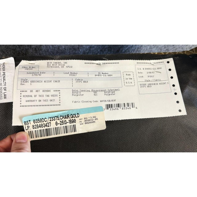 Late 20th Century Traditional Gold Upholstered Arm Chair For Sale - Image 13 of 13