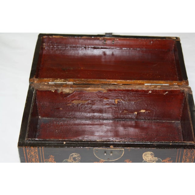 Hand Painted Vintage Chinese Jewelry Box For Sale - Image 10 of 12