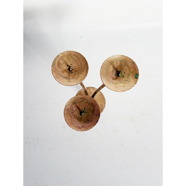 1960s Vintage Scandinavian Candleholder in Patinated Metal, 1960s For Sale - Image 5 of 11