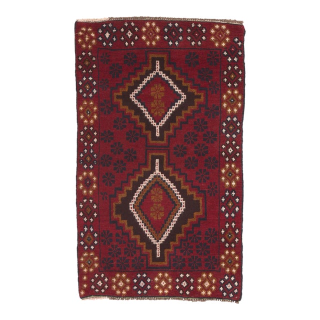 Mid 20th Century Vintage Afghan Baluch Rug, 02'09 X 04'07 For Sale