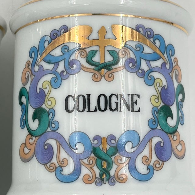 Antique French Ceramic Apothecary Jars - A Pair For Sale - Image 4 of 10