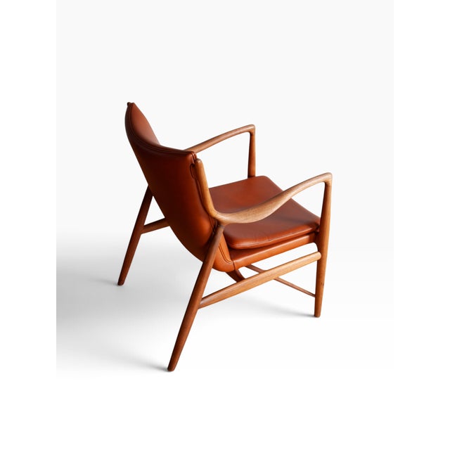 Finn Juhl Pair of Danish Finn Juhl 45 Lounge Chairs by House of Finn Juhl For Sale - Image 4 of 7