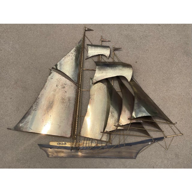 Vintage Brutalist Jere Style Ship Wall Art For Sale In Dallas - Image 6 of 10