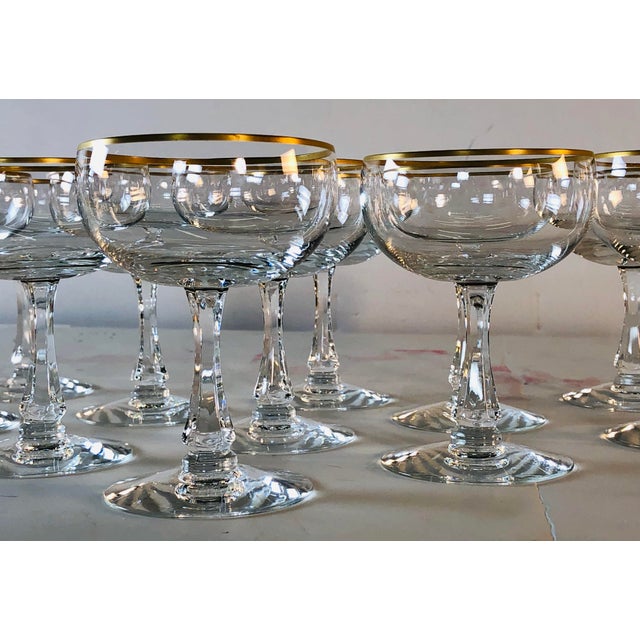 1960s Fostoria Gold Rim Glass Coupes, Set of 11 Chairish