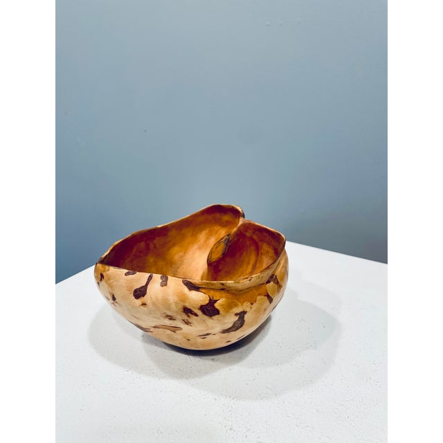 Brutalist Swedish Bowl in Burl Wood, 1940s For Sale - Image 3 of 6