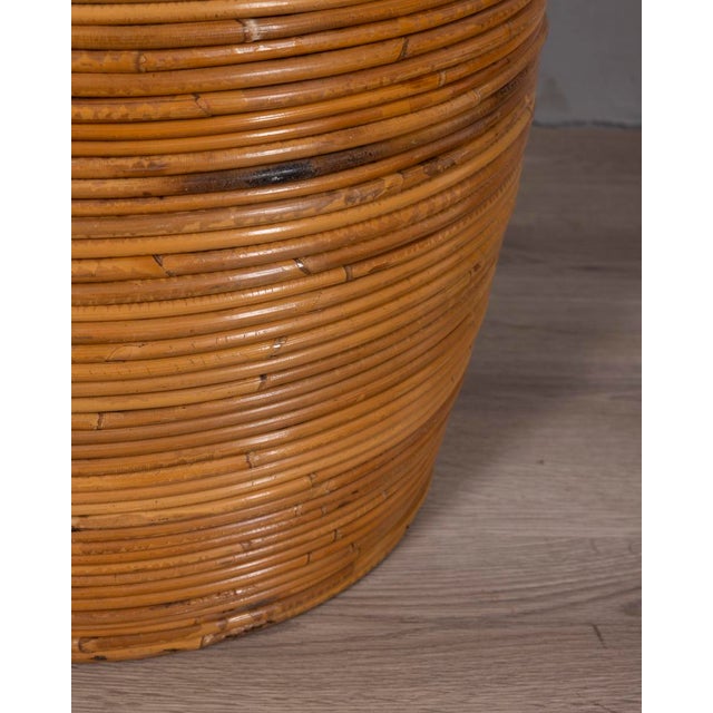 Vintage Italian Bamboo Container Basket, 1960s For Sale - Image 6 of 10