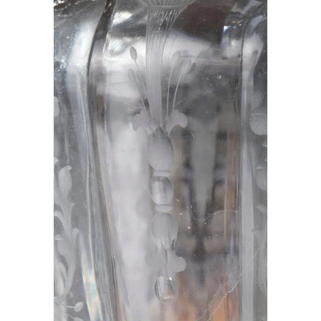 19th Century Silver & Crystal Engraved Ewer, Set of 2 For Sale - Image 16 of 18