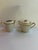 Ceramic Vintage 1950s Limoges France Creamer and Sugar Bowl With Lid by Cenpor in Classic White and Gold Trim Set For Sale - Image 7 of 16