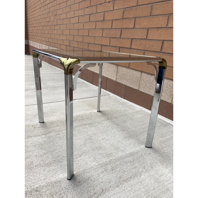Belgo Chrome Chrome Brass Waterfall Table From Belgo Chrome For Sale - Image 4 of 13