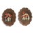 Pair of Mid-Century Oval Mushroom Wall Hangings For Sale