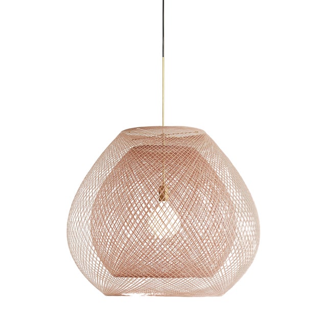 Twilight Pink Moon Fiber Pattern Lamp by Atelier Robotiq For Sale