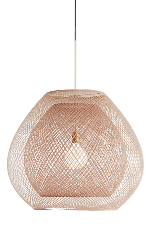 Twilight Pink Moon Fiber Pattern Lamp by Atelier Robotiq