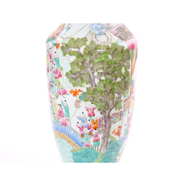 Early 20th Century Chinese Export Famille Rose “100 Boys” Porcelain Floor Vase For Sale - Image 12 of 14