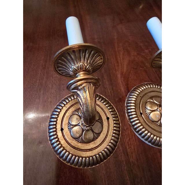 Vintage Mid Century Modern Caldwell Style Pr Sconces For Sale In New York - Image 6 of 11