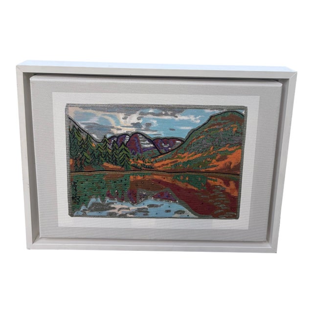 Alfa Tate O'Neill "Maroon Bells, Aspen" Acrylic, Rhinestones Over Photography For Sale