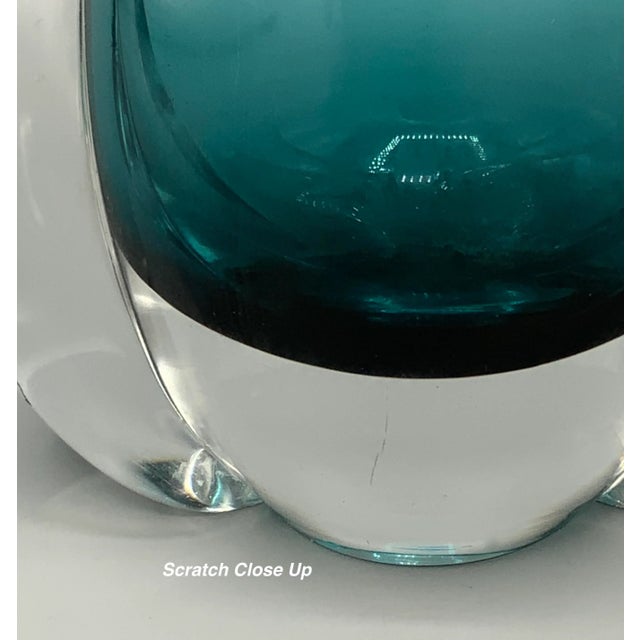 Mid-Century Modern Blue Art Glass Vase For Sale - Image 10 of 13