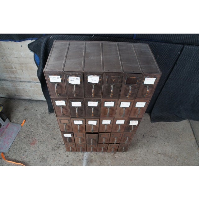 Antique NCR National Cash Register Industrial Iron Steel Index File Cabinet For Sale - Image 6 of 12