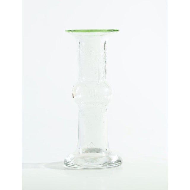 This vintage German art glass vase, made in Germany in the 1950s, and designed by Erwin Eisch. A candlestick vase with...