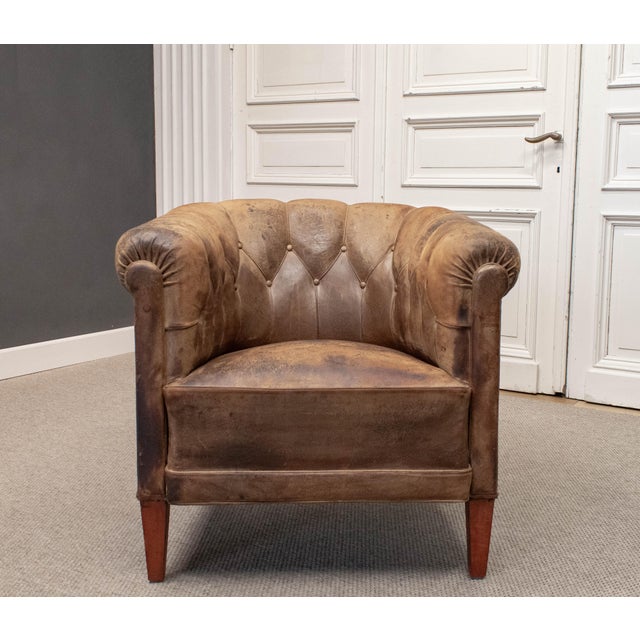 Vintage Swedish Chesterfield Club Chair, 1920s For Sale - Image 12 of 12