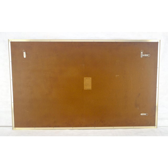 La Barge c1960s Large 37x61 Rectangle Solid Aluminum Frame Mid Century Modern Wall Mirror For Sale - Image 4 of 14