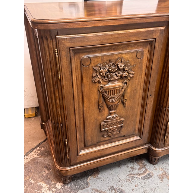 Maison Gouffé Paris Louis XVI Style Four-Door Carved Enfilade Buffet, Antique For Sale - Image 9 of 12